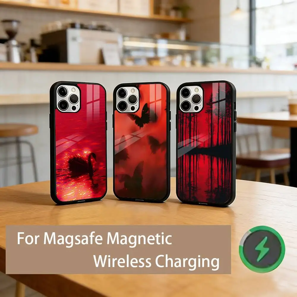 

Scarlet Dark Style Phone Case For iPhone17,16,15,14,13,12,11 Plus,Pro Magnetic with Magsafe Wireless Charging