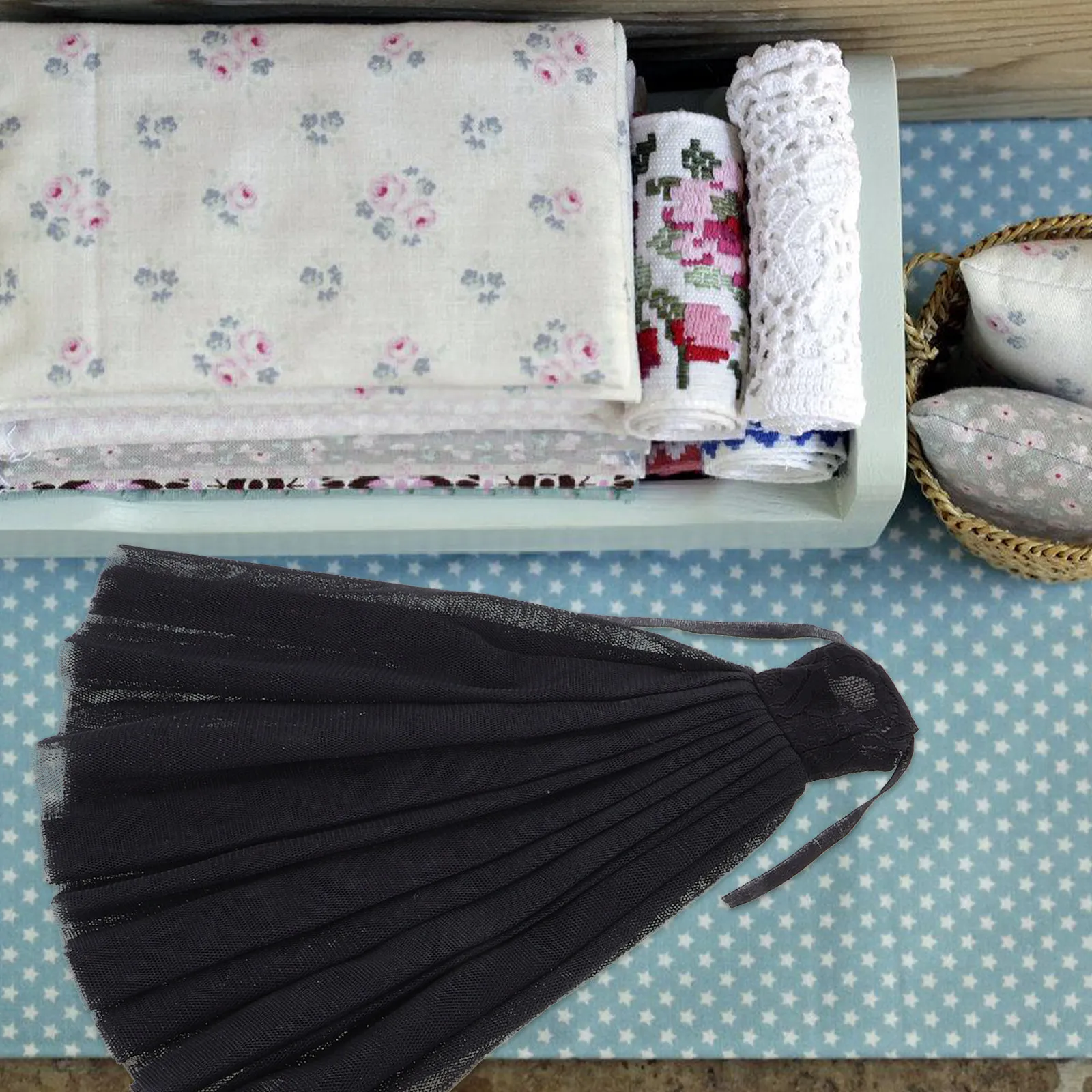 

Black Wedding Dress for 11 Inch Premium Handcrafted Tulle Skirt Noble Veil Formal Event Party Dress Outfit