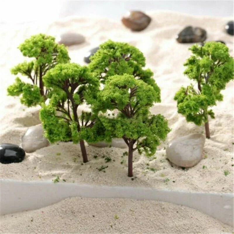 10pcs 4cm HO OO Scale miniatures Model Trees Train Railroad Layout Diorama Wargame Scenery Miniature DIY Tree Decoration