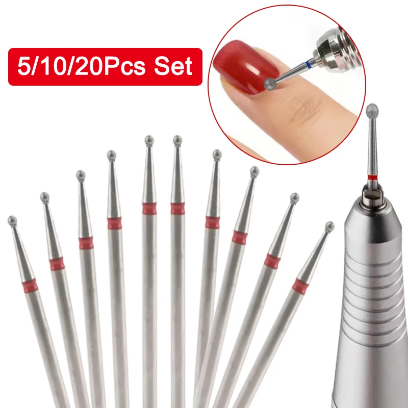 Limes à ongles en diamant, 5/10/20 pièces, embouts de polissage pour cuticules, accessoires pour perceuse à ongles électrique, outil de pédicure