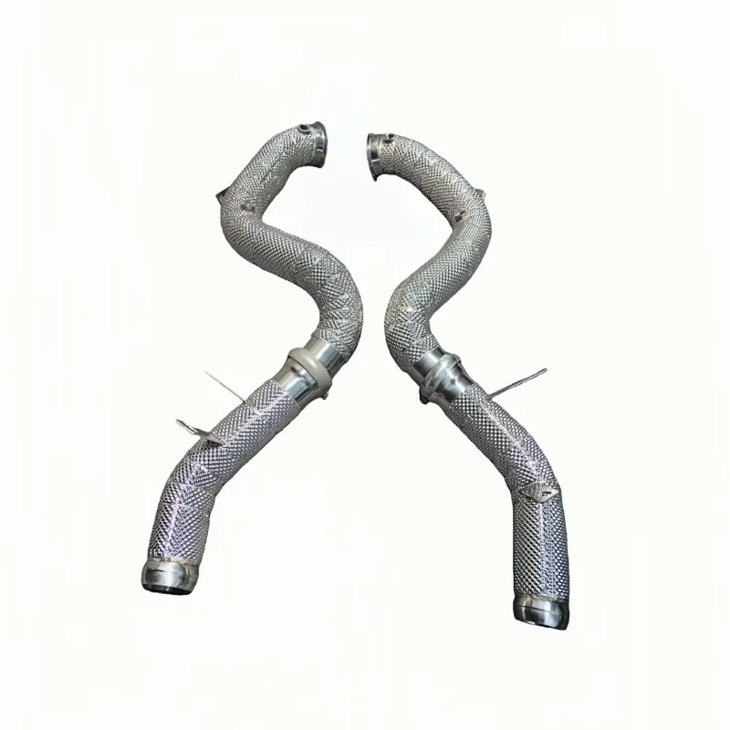 

【2026 Hot Selling】High Flow Stainless Steel Exhaust Downpipe with Heat Shield for 2018+ GT63 GT63S 4-door Coup
