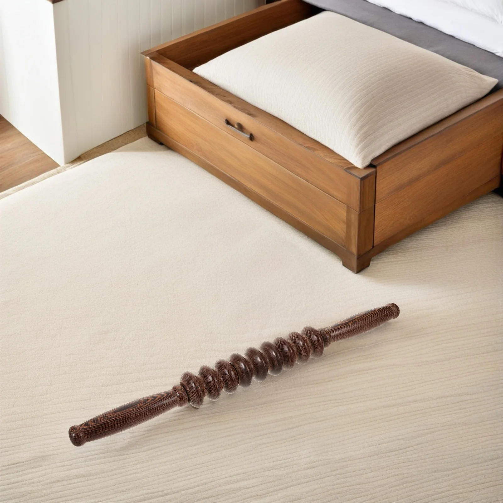 Rullo da massaggio in legno da 3 pezzi per strumento terapeutico in legno naturale per tutto il corpo con funzione di rotolamento Sollievo muscolare del collo della gamba posteriore, manuale