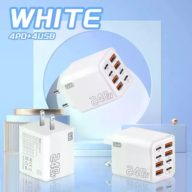 GaN GaN USB C Charger 8 In 1 Fast Charging Phone Charger Power Adapter For EU/US/UK Plug Wall Charger 240W - Aliexpress Deal
