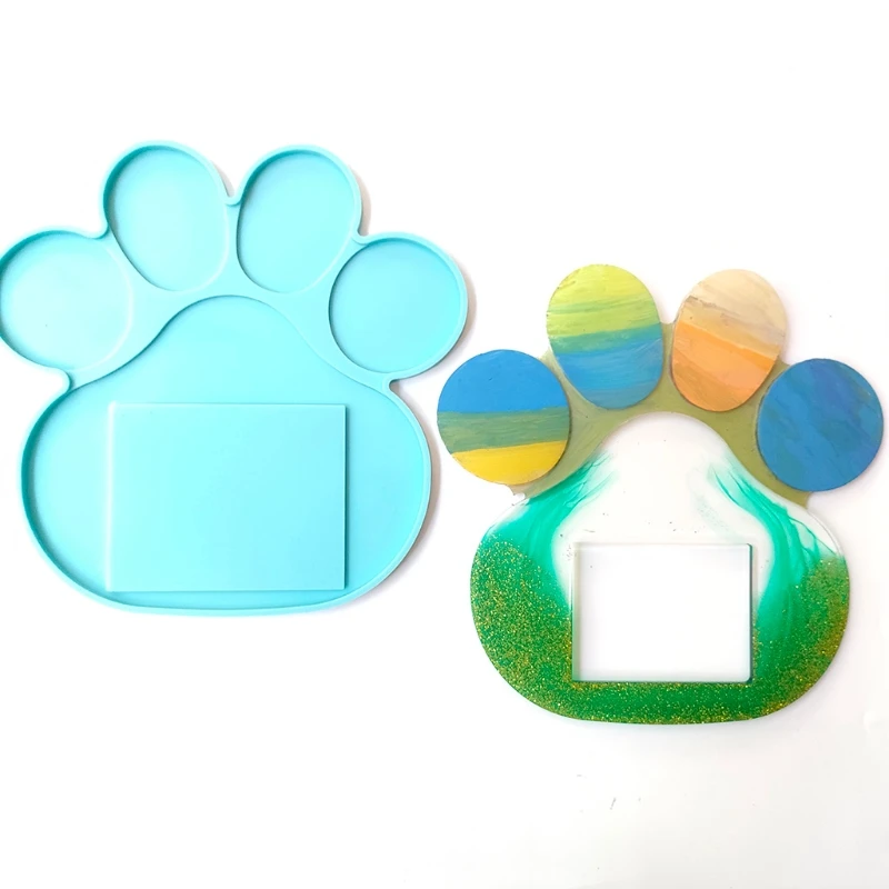 Memorial Pet Tombstone Mold Dog Bone Paw Epoxy Resin Casting Silicone Mold