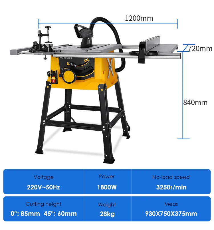 Saw +Router+Router Platform Table Saw for Woodworking With  Retail Table Saw  255mm 1800W  Cutting Table