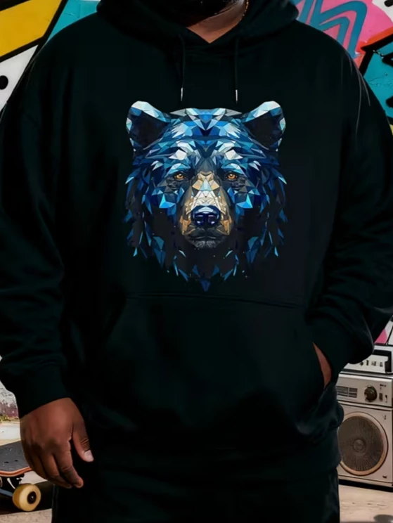 

Мужская толстовка с капюшоном с рождественским рисунком, свободная зимняя теплая толстовка для холодной погоды, свитер с капюшоном, распродажа