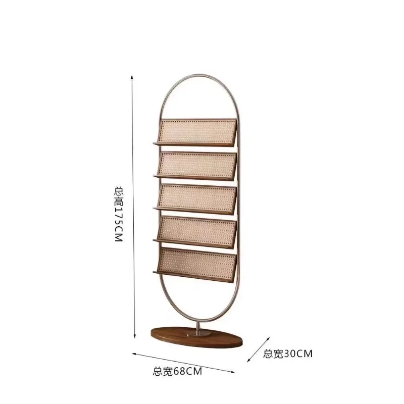 # Magazine rack Multifunctional storage Study living room decoration Floor display shelf Solid wood bookshelf