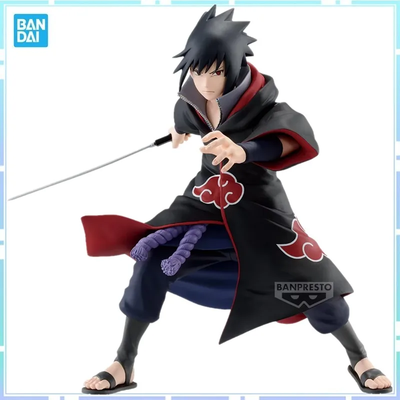 Bandai Original Banpresto Spirits Vibration Stars IV Naruto Shippuuden Uchiha Sasuke Anime Action Figure Model Collectible Toys