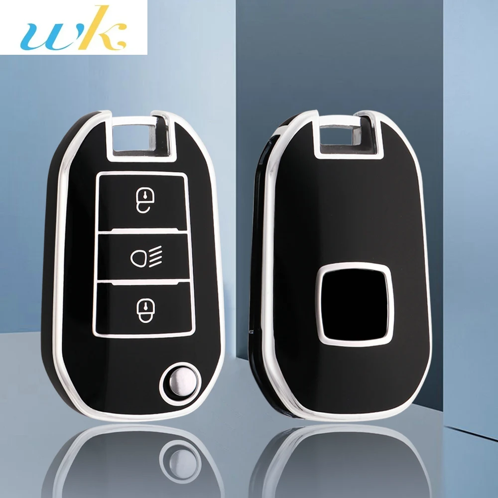 

TPU Car Flip Key Case Cover Shell Fob For Peugeot 208 308 408 508 2008 3008 4008 5008 For Citroen C3 C4 CACTUS C6 C8 Accessories