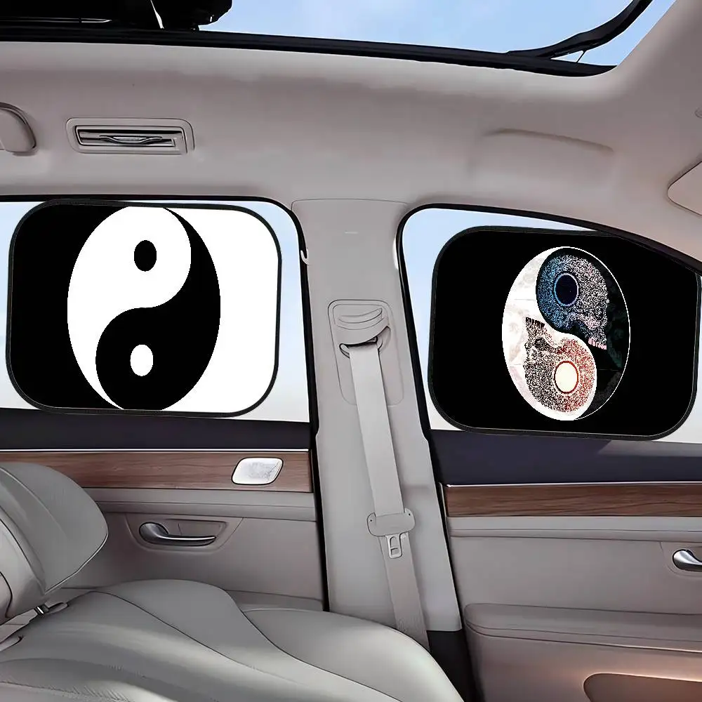 

Yin Yang Car Sunshade Window Self-priming Heat Insulation Inside Electrostatic Adsorption Side Curtain Privacy Car