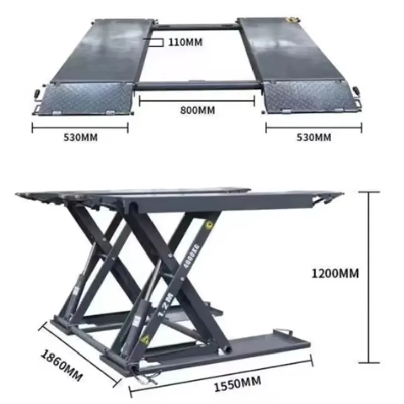 

Подвижный ножничный автомобильный подъемник 1,2 м/1,4 м/1,6 м, 4000 кг, автомобильный кран средней посадки с гидравлическими двойными цилиндрами