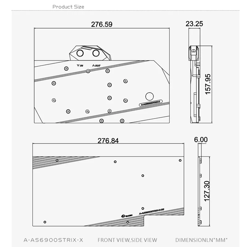 Bykski A-AS6900STRIX-X Water Block Use for ASUS ROG-STRIX-LC-RX6900XT-O16G-GAMING GPU Card / Full Cover Copper Radiator Block