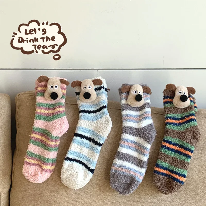 Miniso Gromit Dopamine Thickening in Winter Socks Ins Trendy Women's Cute Accessories Kawaii  Anime Figure Toys for Girls