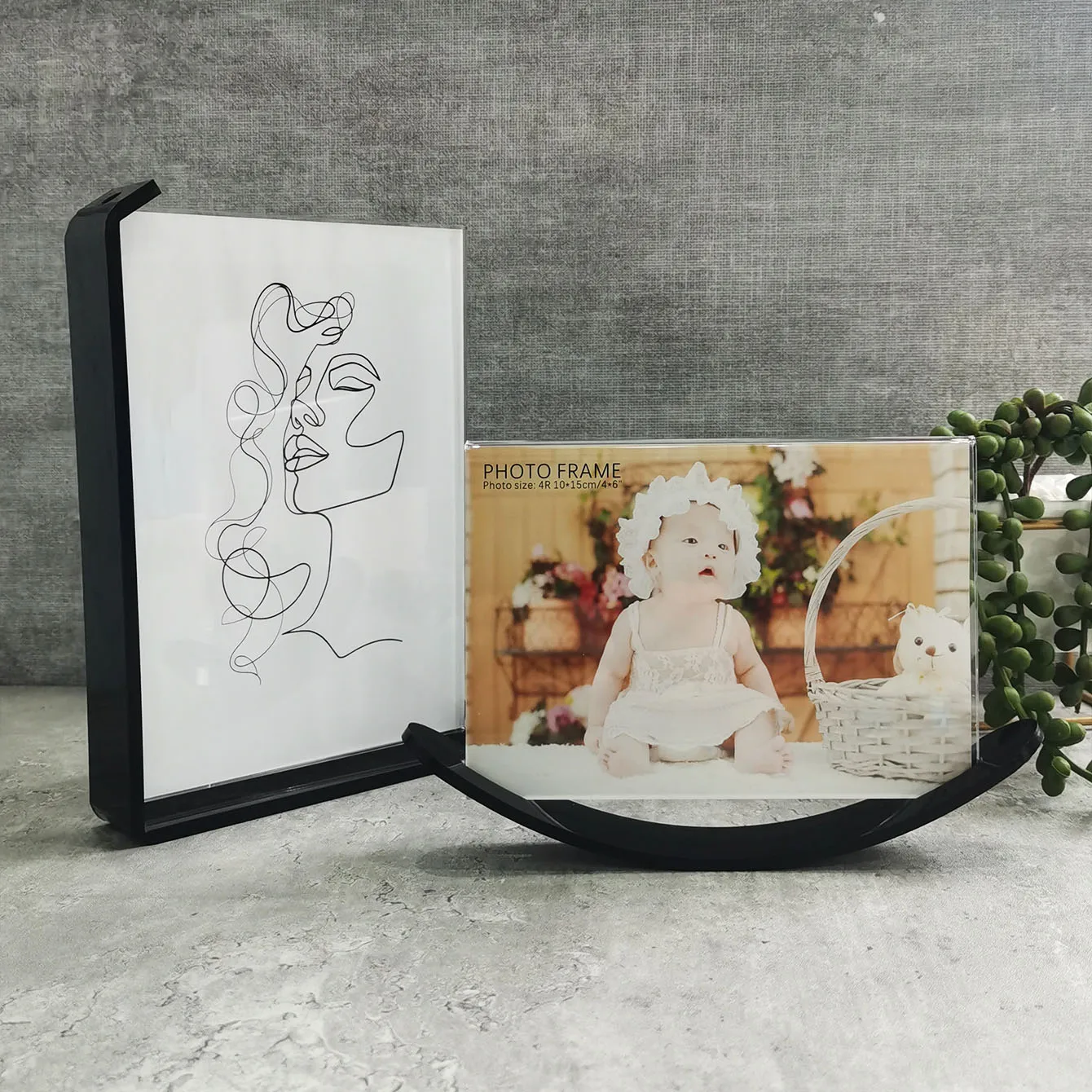 Acrylic Black Photo Frame 10X15cm 15X20cm Frame Calendar Double-sided Frame Photo Frames For Wedding Party Picture Frame