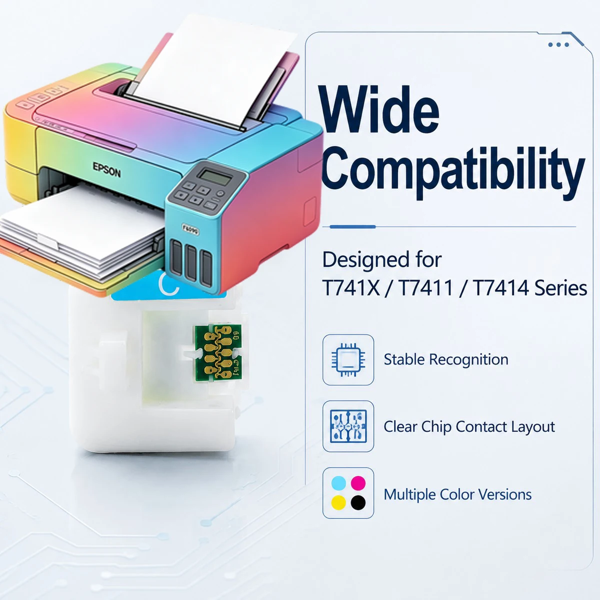 Чипы для чернильных картриджей T741X для Epson SureColor F6000 F6070 F6200 F6270 F7000 F7070 F7200 F7270 F9200 F9270 F9300 F9330 F9370