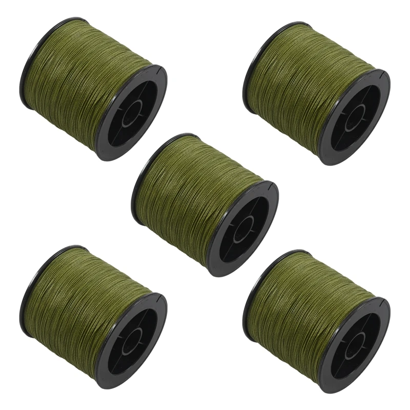 5X 500 M 30 LB 0.26Mm Fishing Line Strength PE Braided 4 Strands Green