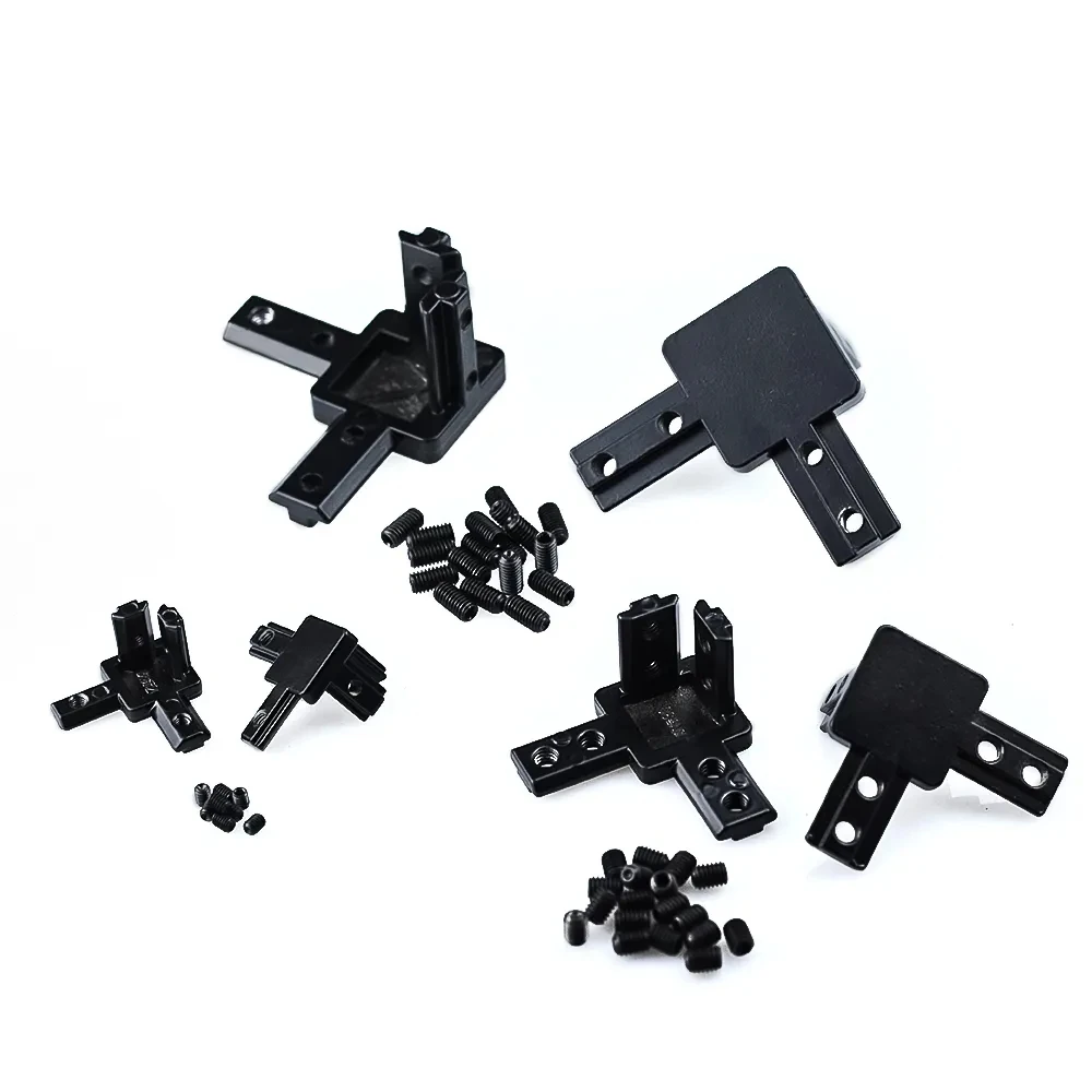 5/10Pcs 3 Way End Angle Bracket Connectors Three Way Hidden Corner with Set Screws for 2020 3030 4040 Aluminum Extrusion Profile