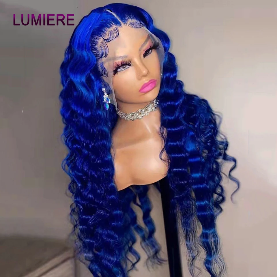 Blue Loose Deep Wave Bundles Human Hair 28 30 inch Ombre  display picture 2