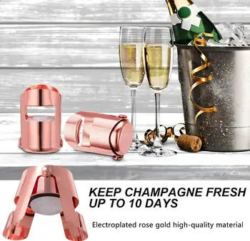 High Quality Stainless Steel Wine Stopper Reusable Bar Accessories Sealing Champagne Cork Keep Wine Freshness Bottle Cap Barware