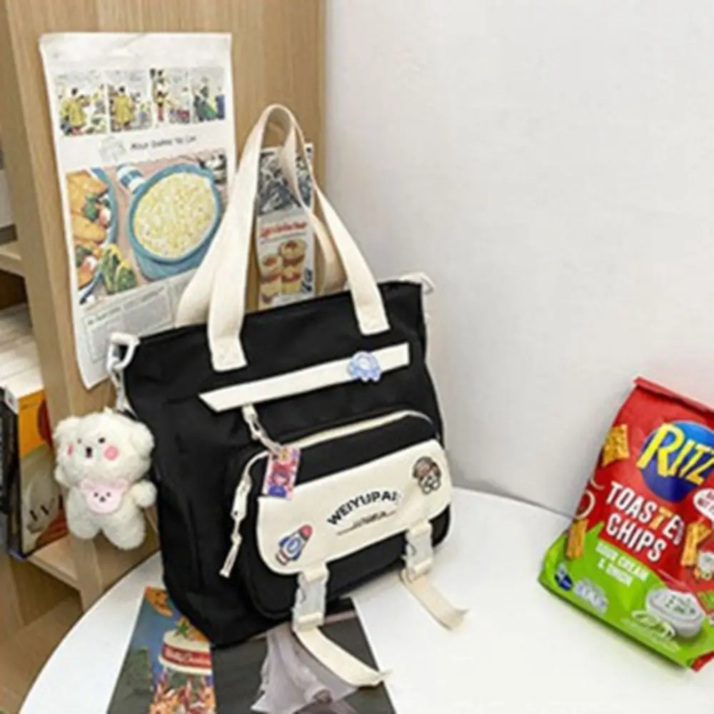 Japanese Style Ins Students School Bags Multi Pockets Large Capacity High School Backpacks Nylon Cartoon Large Handbag Girl