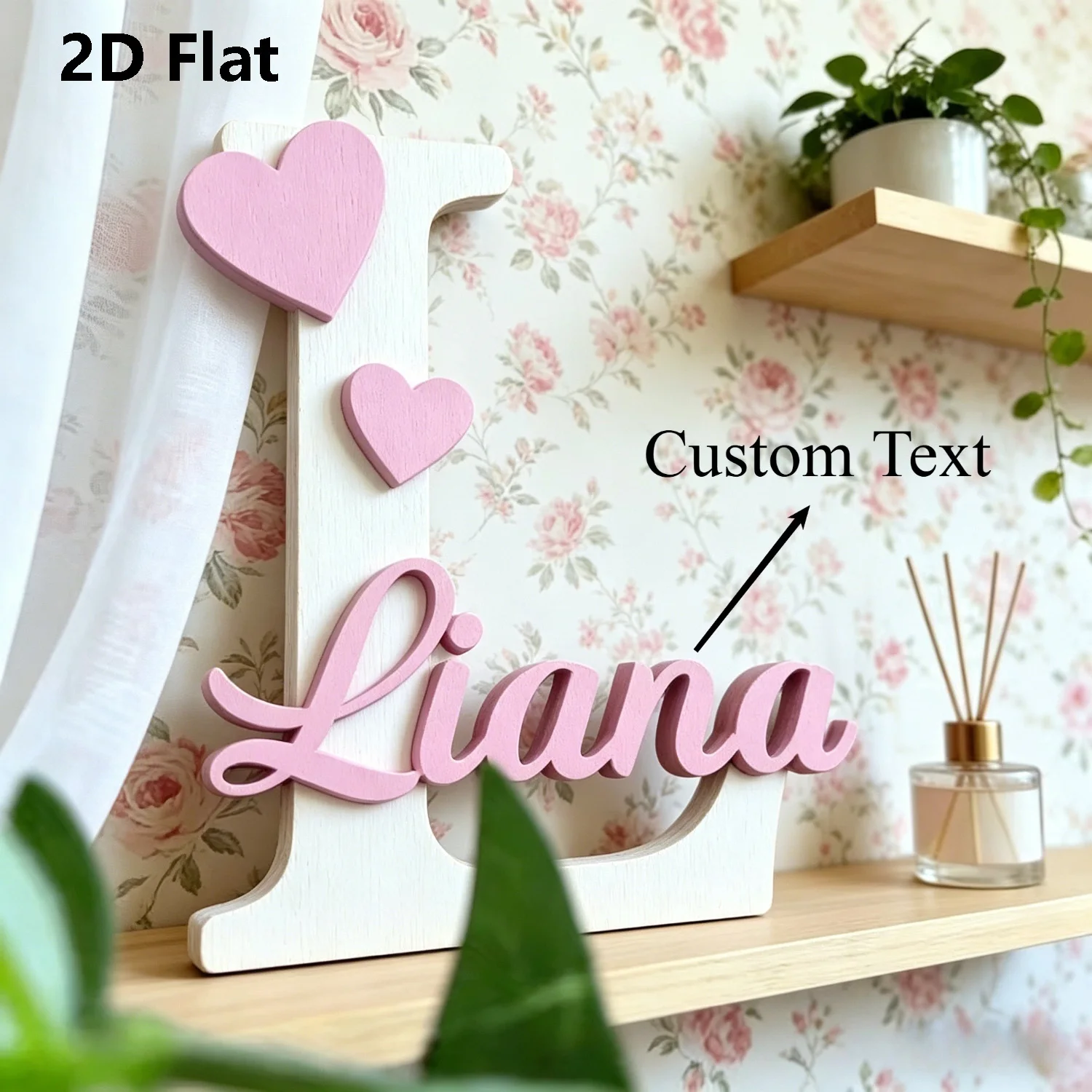 1pc Personalized Wooden Name Plaque, Customized Name/letter, Children's Room Wall Decoration, Customized Exclusive Gift