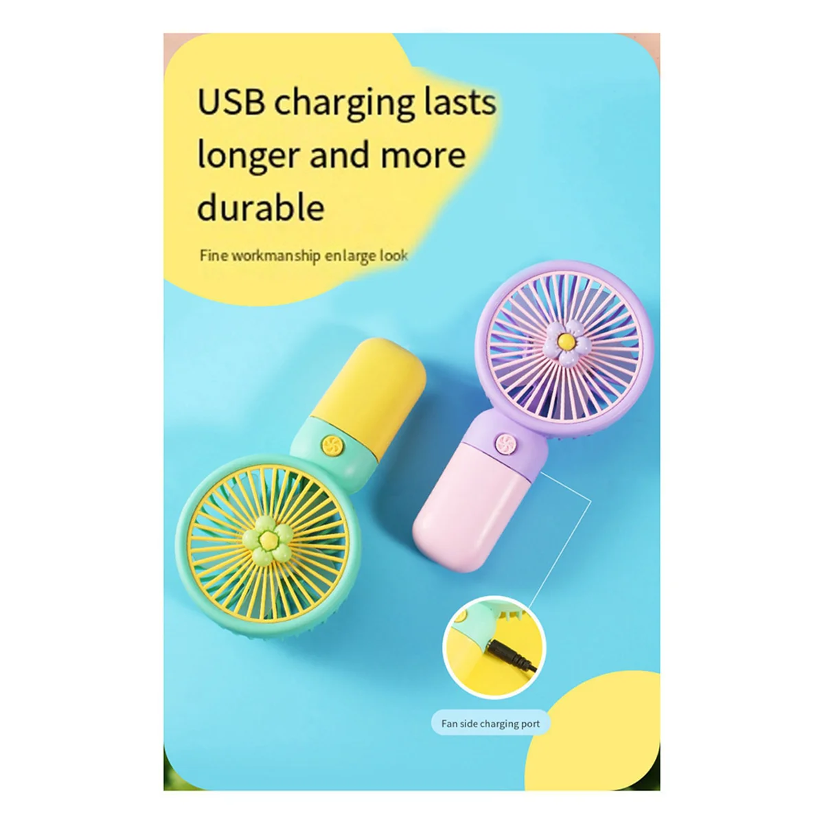 AB01 Симпатичная подставка для телефона с вентилятором 2-в-1, портативная, с сильным воздушным потоком и стабильной поддержкой для летнего охлаждения и наблюдения за кино B