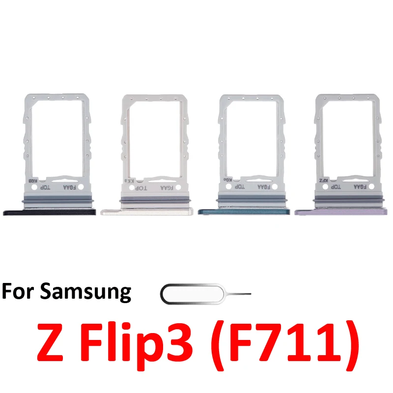 For Samsung Galaxy Z Flip3 Flip 3 F711 F711B Phone New Housing Chip SIM Card Tray Slot Holder Pocket Parts Black Green Purple