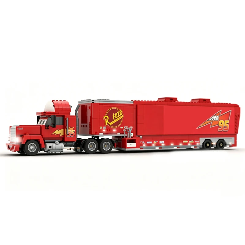 Popular Racing Anime Model MOC Building Bricks Semi-trailer Truck Modular Technology Gifts Holiday Assemble Children Toys Suit - view 4