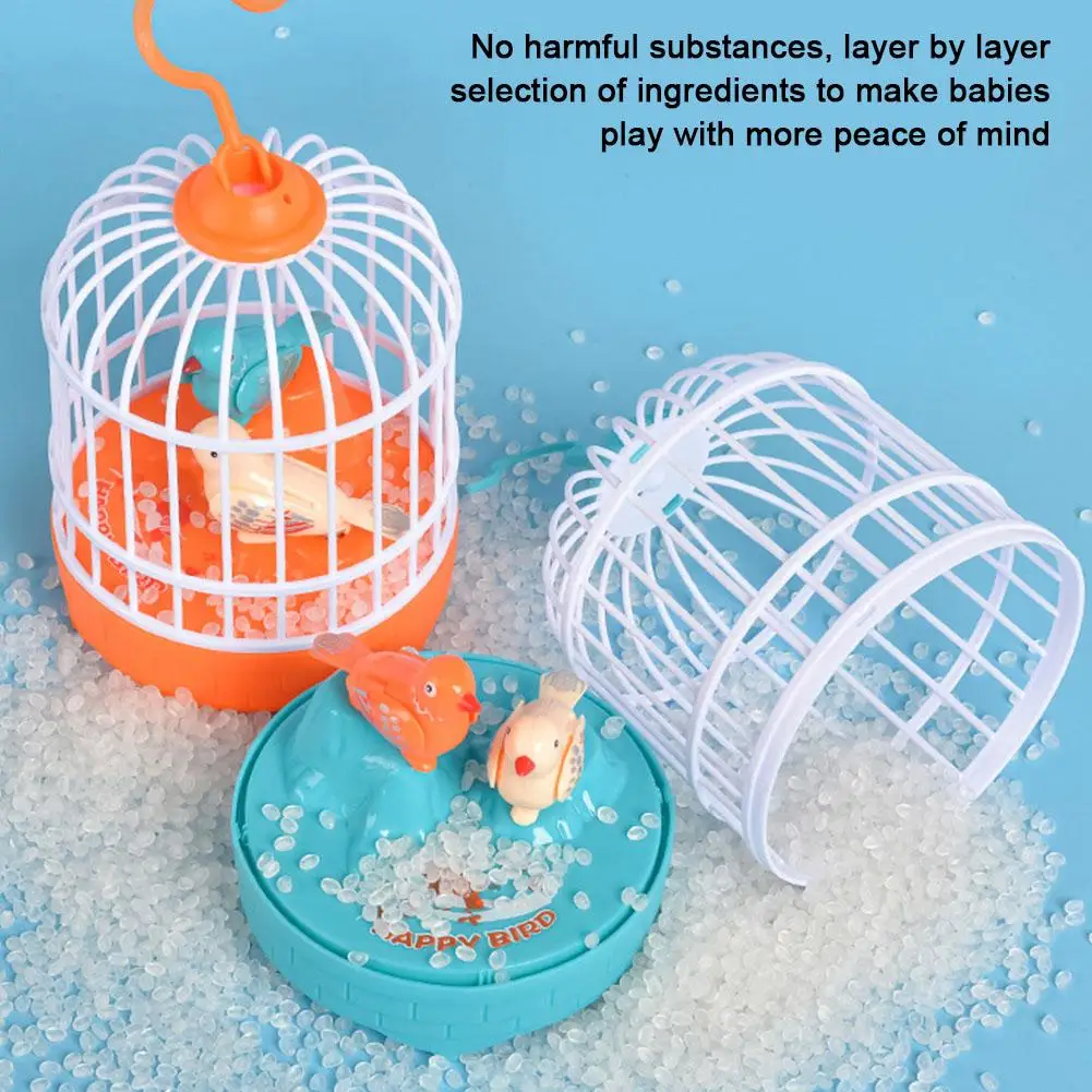 Children's Bird Cage Toys Electric Talking Birds Move Sing Luminous Puzzle Musical Performance Accompany Plastic Toy