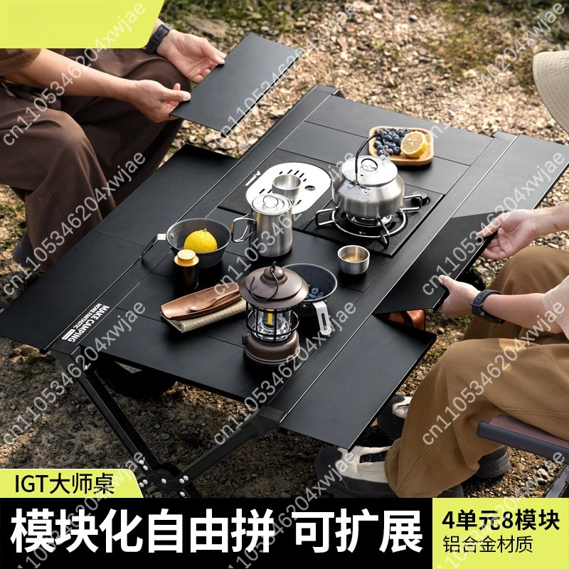Folding Picnic Table - Lichtgewicht opvouwbare campingtafel van aluminiumlegering, draagbare