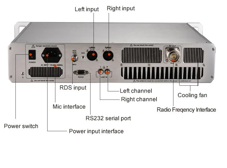 CZERF Professional 1000W FM Transmitter with 50km Range Aluminum Material 87-108MHz Frequency for Studio Broadcasting