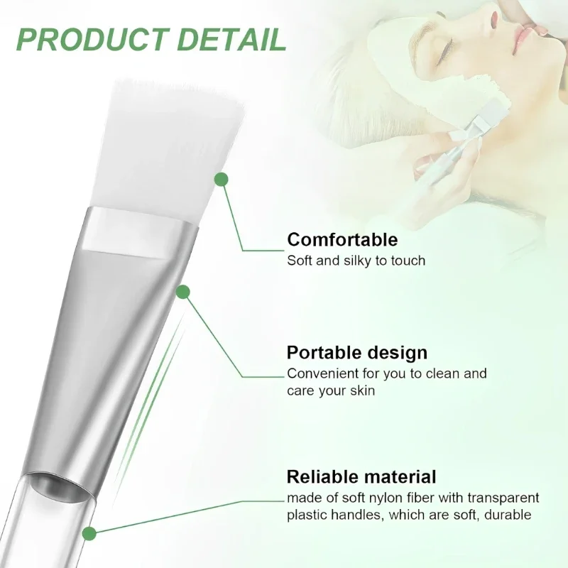 2/4/6/12 Uds cepillo para mascarilla Facial cepillo aplicador Facial de cabeza suave con mango de plástico transparente para uso en Spa y salón herramientas para el cuidado de la piel