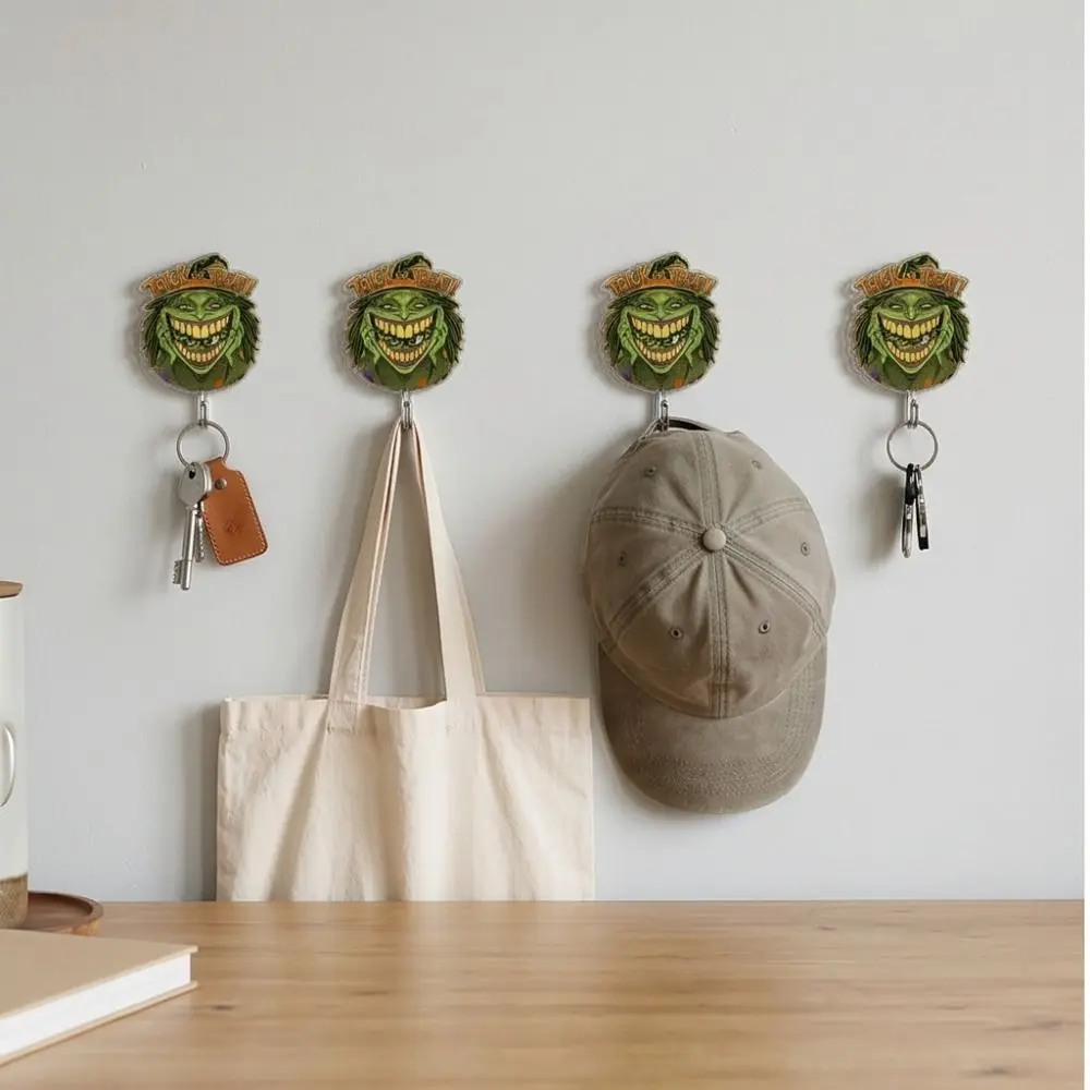 No Drill Halloween Hooks Traceless Sticky Strong Sticky Backing Sticky Hooks Lightweight Sturdy Plastic Vivid Printing