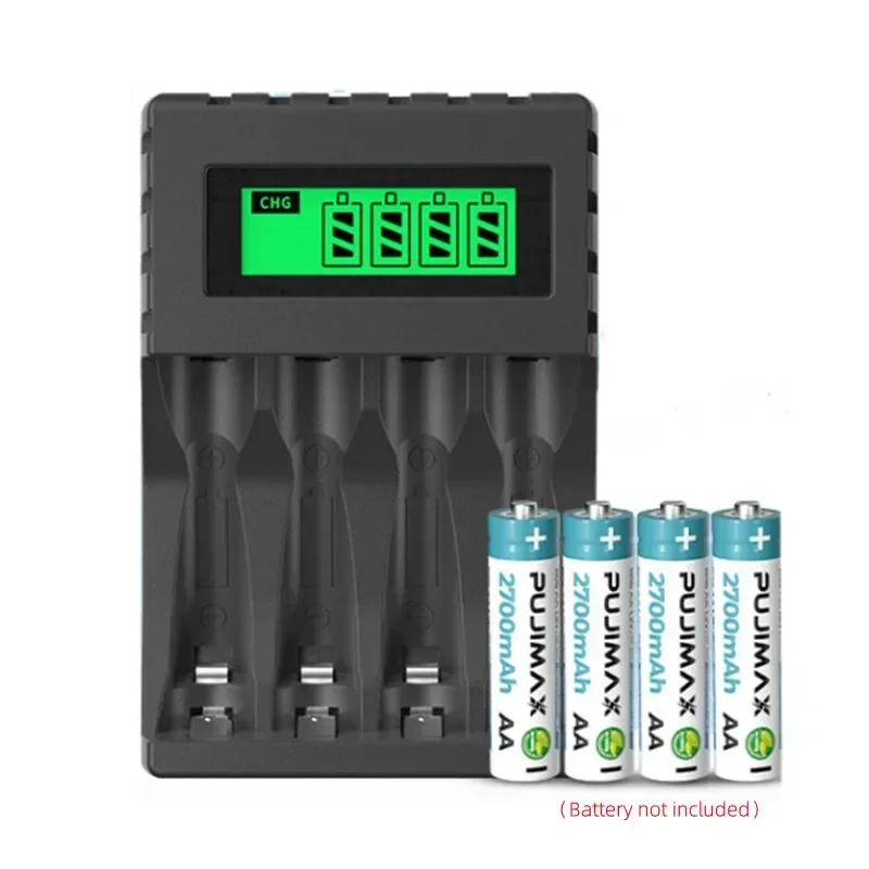 4 Slots for AA/AAA NiCd NiMh Rechargeable Batteries aa aaa Charger LCD Display Smart Intelligent Battery Charger