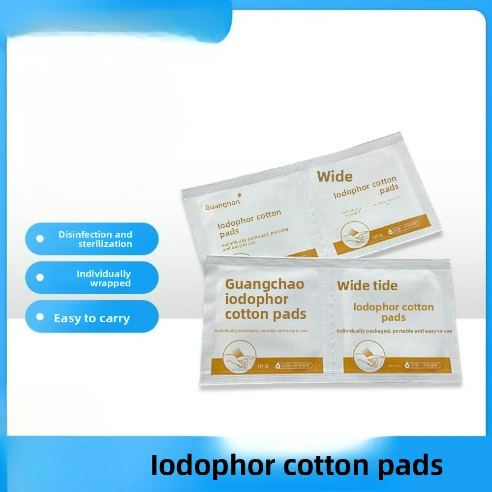 Disposable Povidone Iodine Cotton Pads - Bulk Pack Home & Travel Use Disinfection & Debridement Sterile Cleaning Wipes
