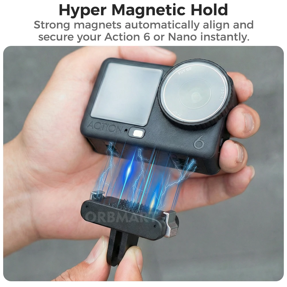 For DJI Osmo Nano Magnetic Quick Release Mount for DJI Osmo Action 6, 2-Claw Adapter Base for DJI Action6 Accessories