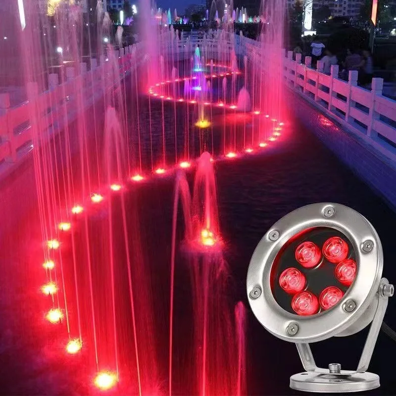 

Waterproof RGB LED Flood Light Underwater Fountain Pool Pond Aquarium Spotlight Bulb Lamp Outdoor Garden 6w 9w12W 18w 24w IP68