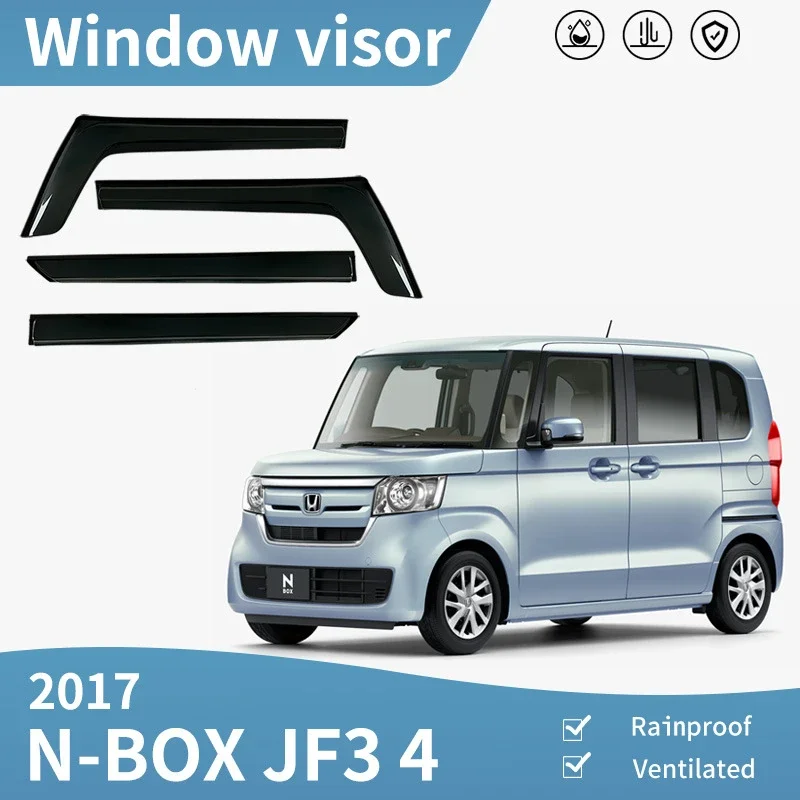

Fit For Honda N-BOX 2017-2023 MK2 JF3 4 Air Deflectors Guard Rain Smoke Window Visor Wind Vent Awnings Shelters