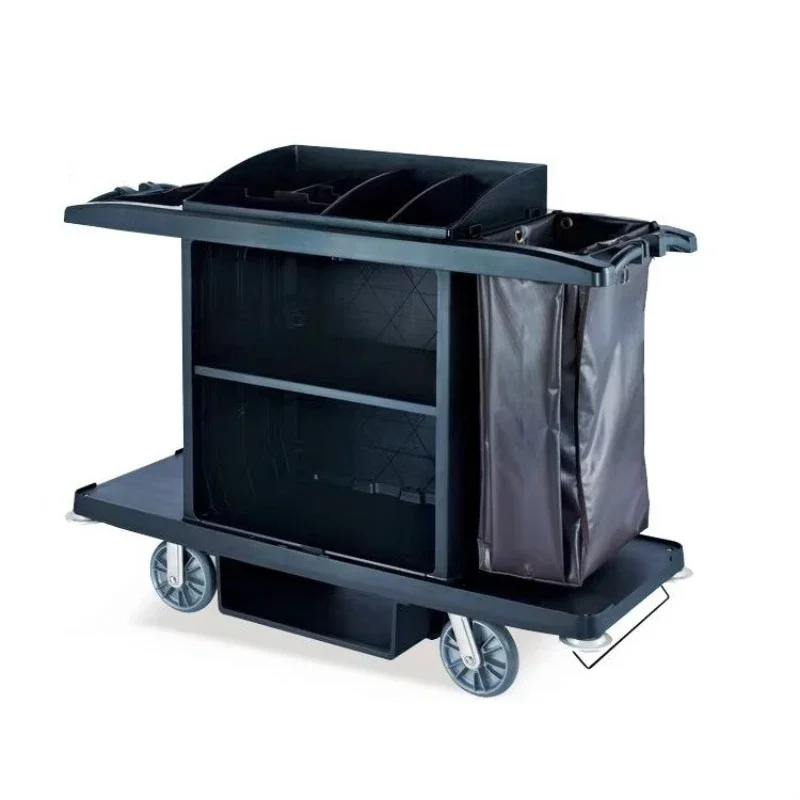 Plastic Housekeeping Cleaning Service Carts and Trolleys for Hotel