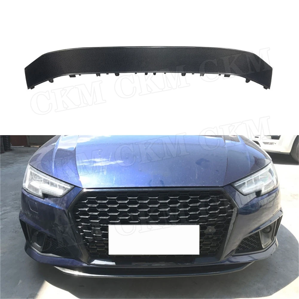 

Dry Carbon Fiber Front Lip Spoiler Plate Bumper Cover Chin Shovel For Audi A4 Sline Sport S4 Sedan 4 Door 2018 2019 FRP Prime