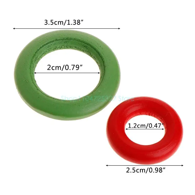 10pcs anneaux en bois