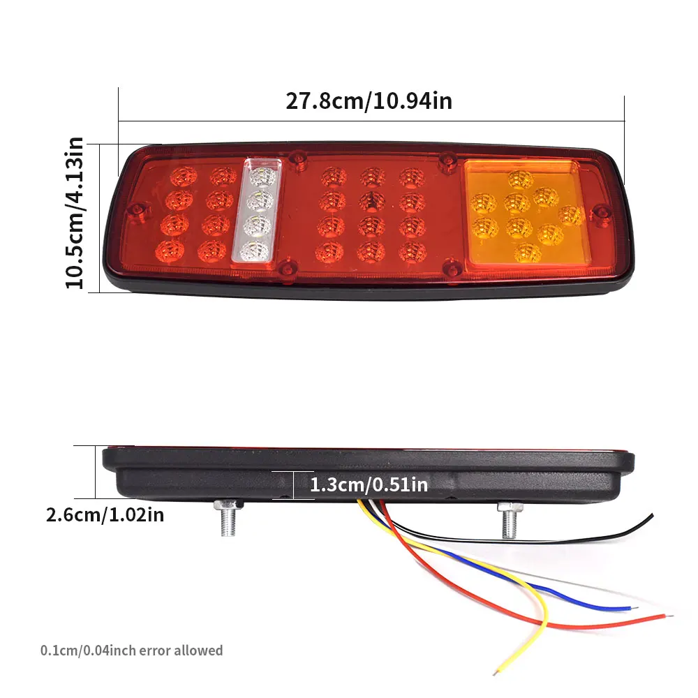 2 Stück Hochleistungs-LED Universal-LKW-Rücklicht Bremslicht Blinker Rückfahrlicht Wasserdicht 12V/24V für Lastwagen Anhänger Wohnmobile – Detail 4