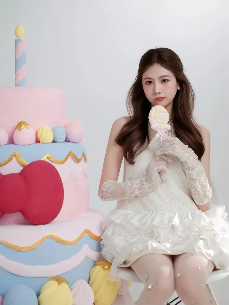 

Платье для фотосессии в стиле принцессы, короткая юбка, корейский школьный костюм, лето 2025