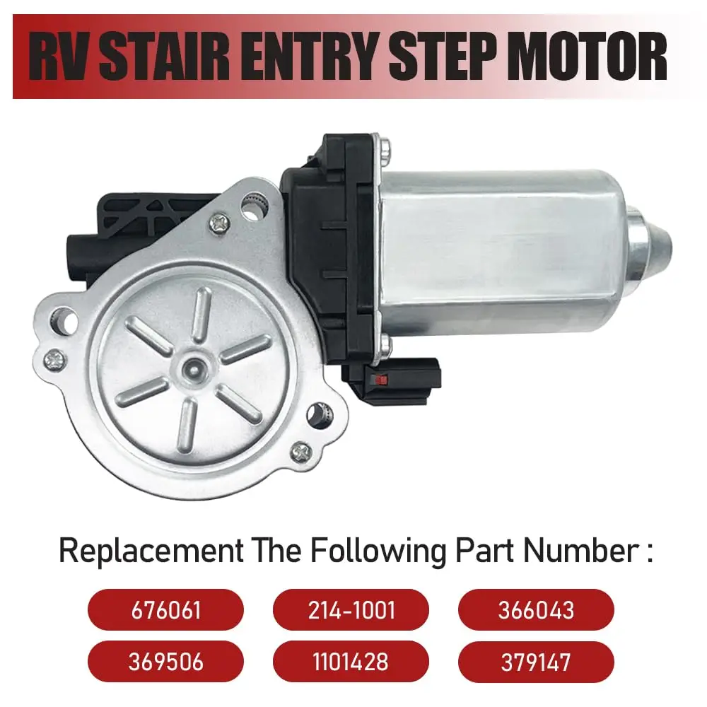 676061 RV Stair Entry Step Motor Compatible with Kwikee Step and Lippert Motor Components, Replace 379147, 1101428, 214-1001