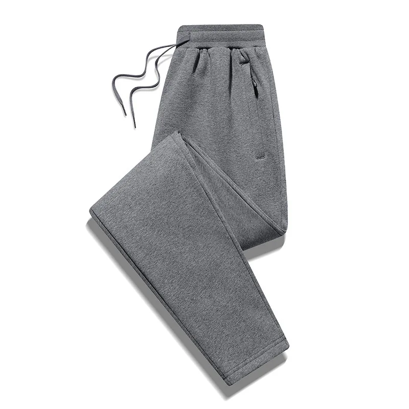 Winter New Men Knitted Sweatpants Thicken Warm Elastic Multi-Pocket Sports Pants Casual Loose Mid-Length Male Trousers