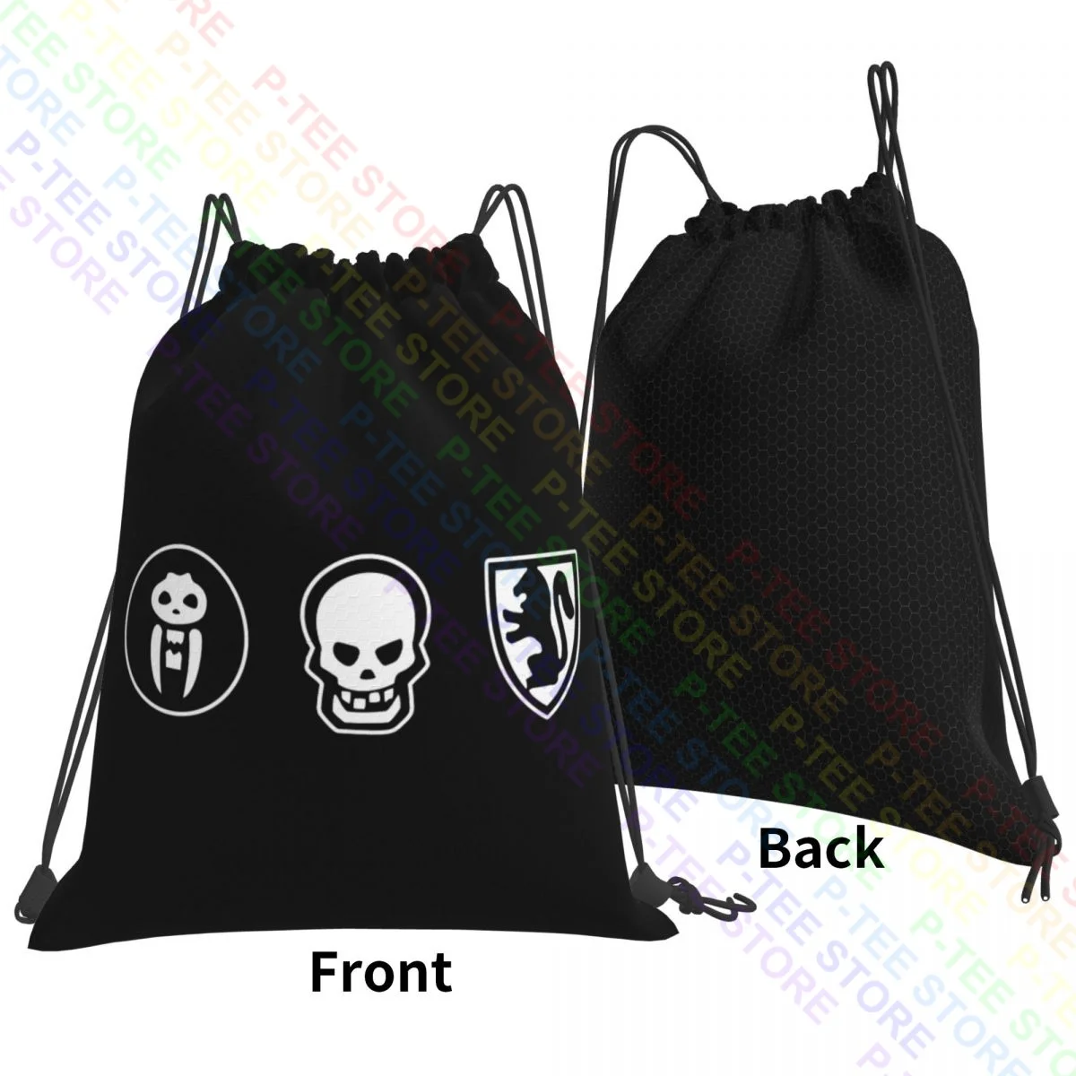 Heroquest Board Game Dice Drawstring Bags Gym Bag Bookbag Foldable Lightweight Large Capacity