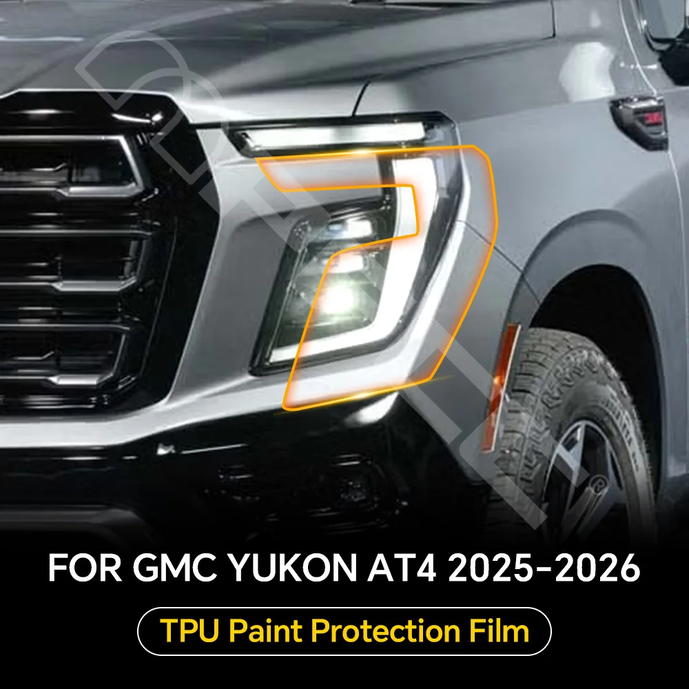 

For GMC YUKON AT4 2025-2026 Car Headlight Rearview B Pillars Film TPU Paint Protection Film Pre-cut PPF Anti-Scratch Clear Bra
