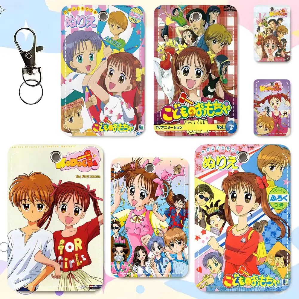 1pc Kodomo No Omocha Card Case Keychain Access Card Bag Key Tag Ring Leather Card Holder Key Ring Access