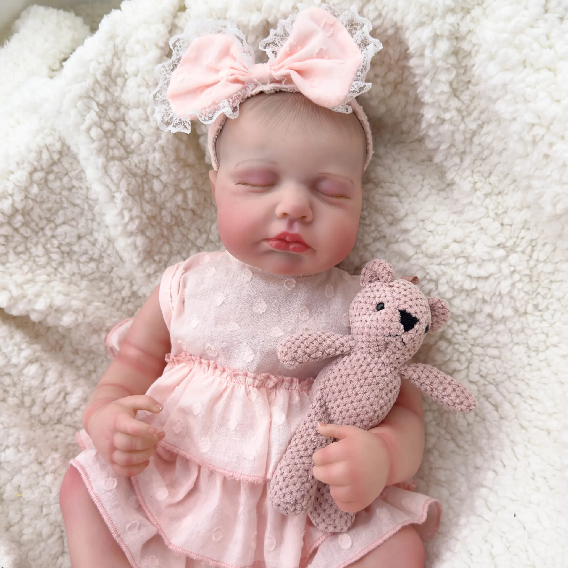 

19 Inch LouLou Reborn Baby Doll Already Finished Sleeping Newborn Baby Boy Girl Full Silicone Vinyl 3D Skin Visible Veins