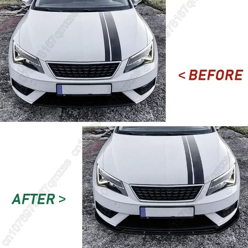 3Pcs Front Bumper Splitter Lip Diffuser For Seat Leon MK3 MK3.5 2012-2019 Tuning ABS Plastic Spoiler Lip Accessories